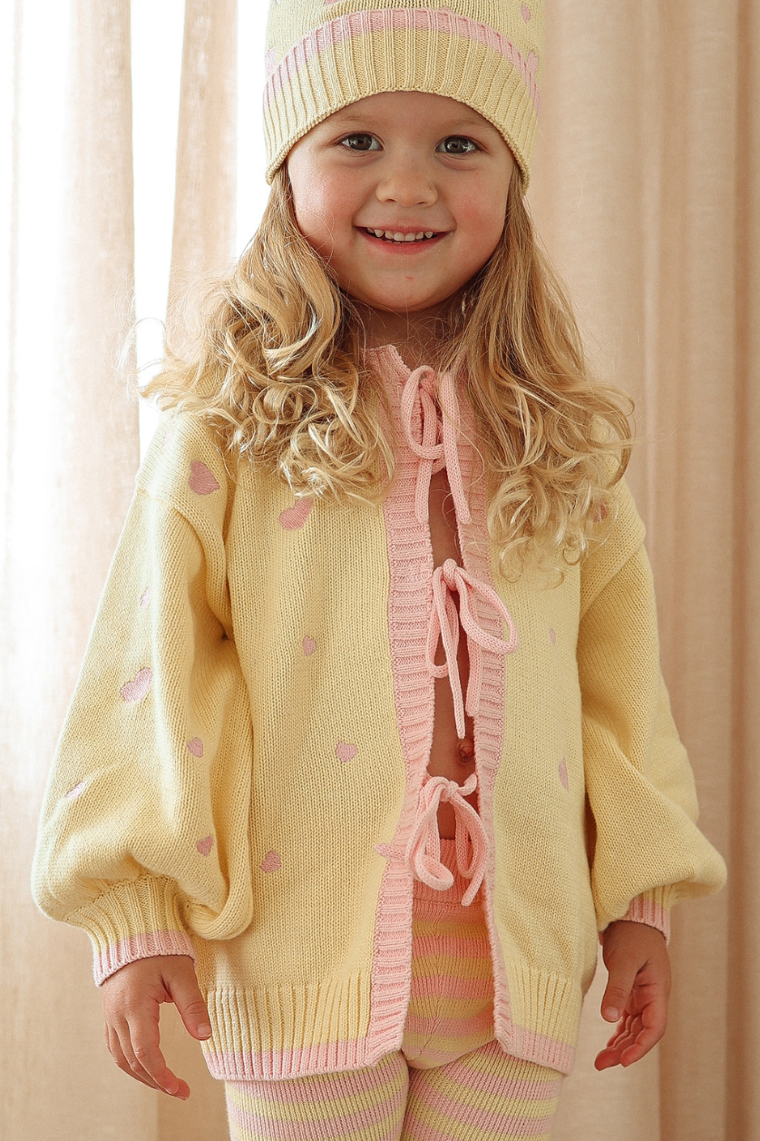 Heart Tie Up Cardigan ✿ Pink Lemonade - PRE ORDER