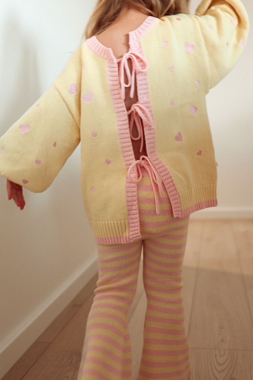 Heart Tie Up Cardigan ✿ Pink Lemonade - PRE ORDER