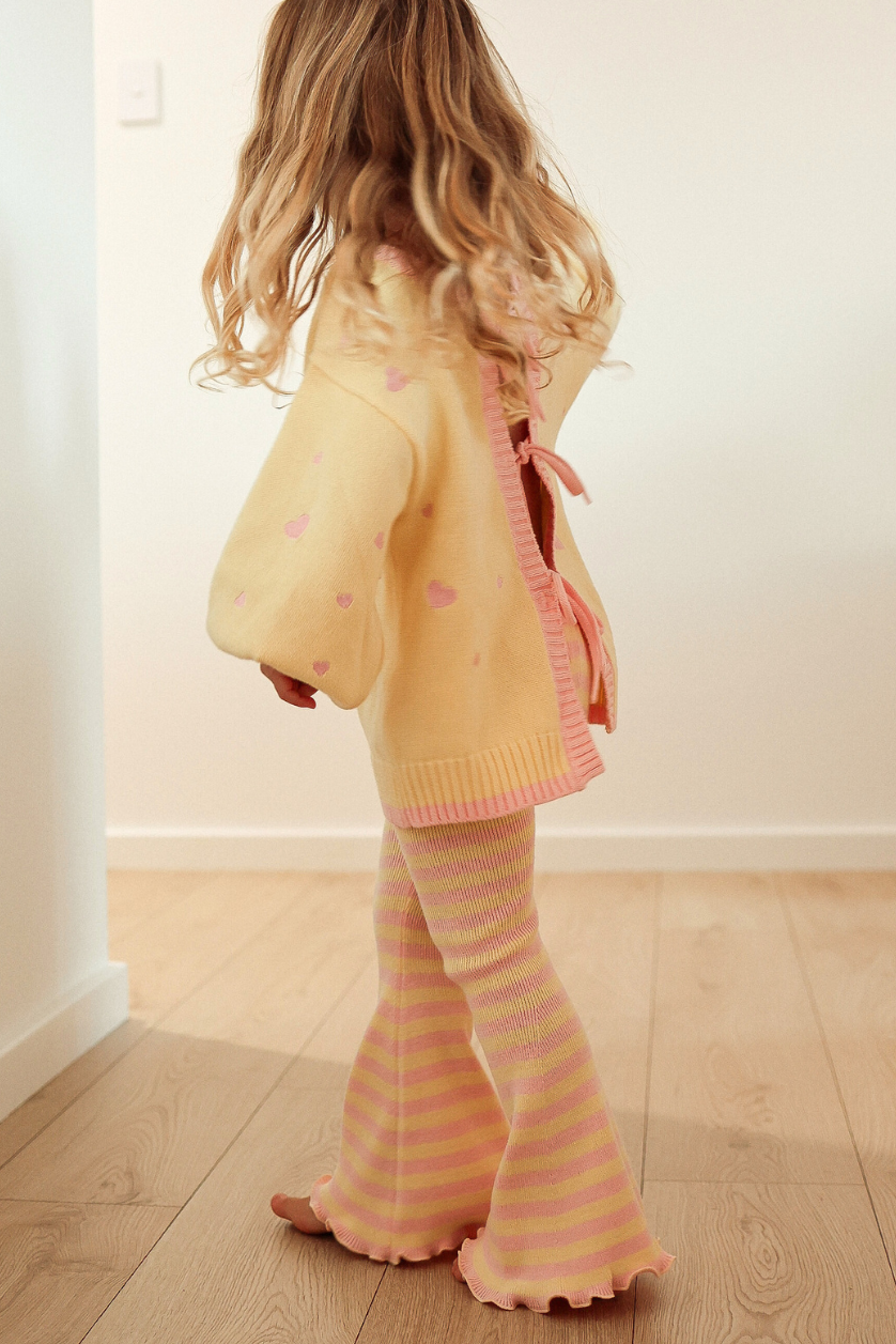 Heart Tie Up Cardigan ✿ Pink Lemonade - PRE ORDER
