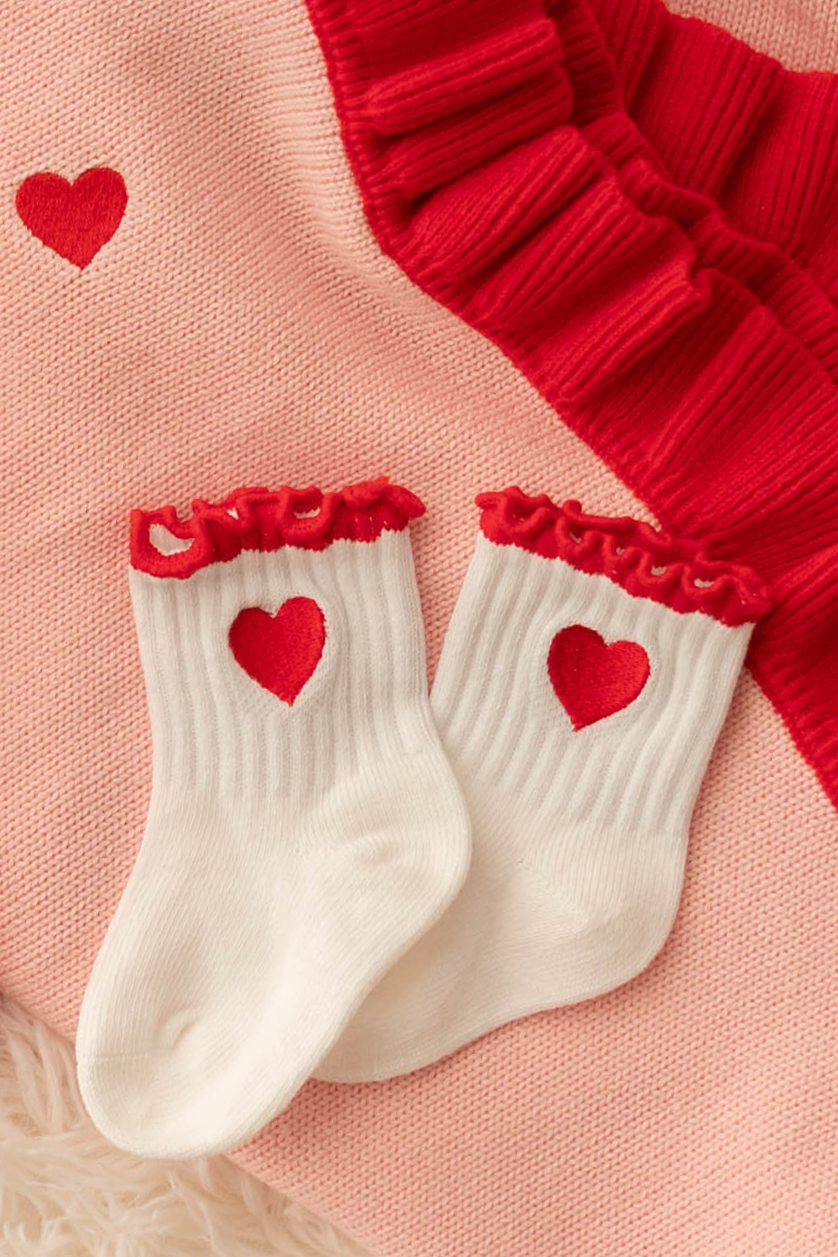 Heart Socks ✿ Fiery Red