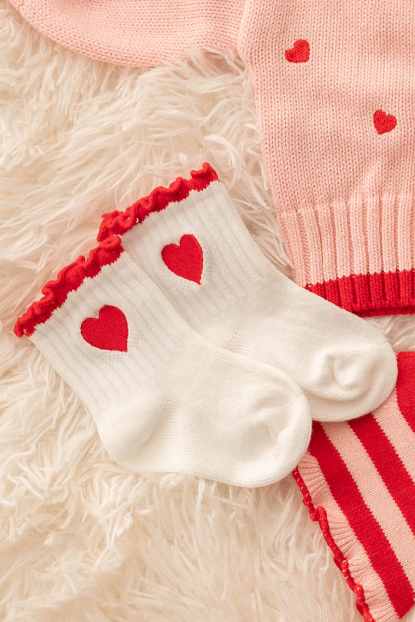 Heart Socks ✿ Fiery Red