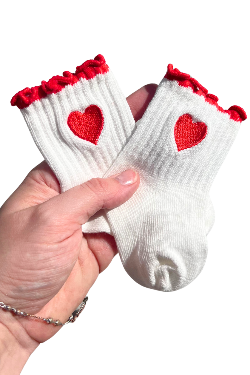 Heart Socks ✿ Fiery Red