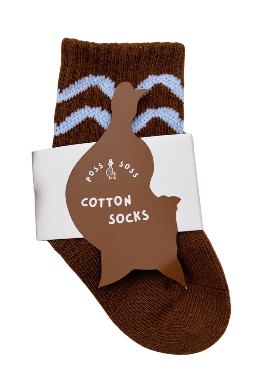 Socks ✿ Chocolate Squiggle