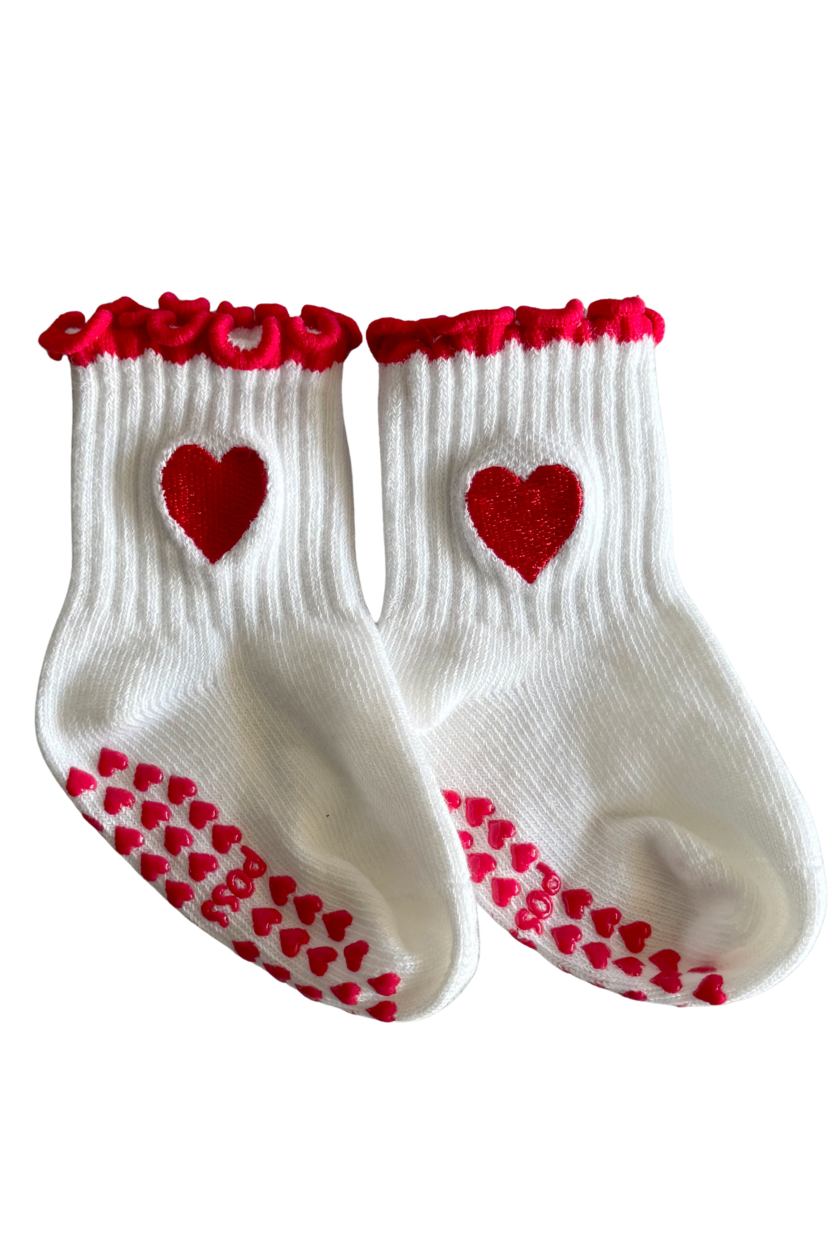 Heart Socks ✿ Fiery Red