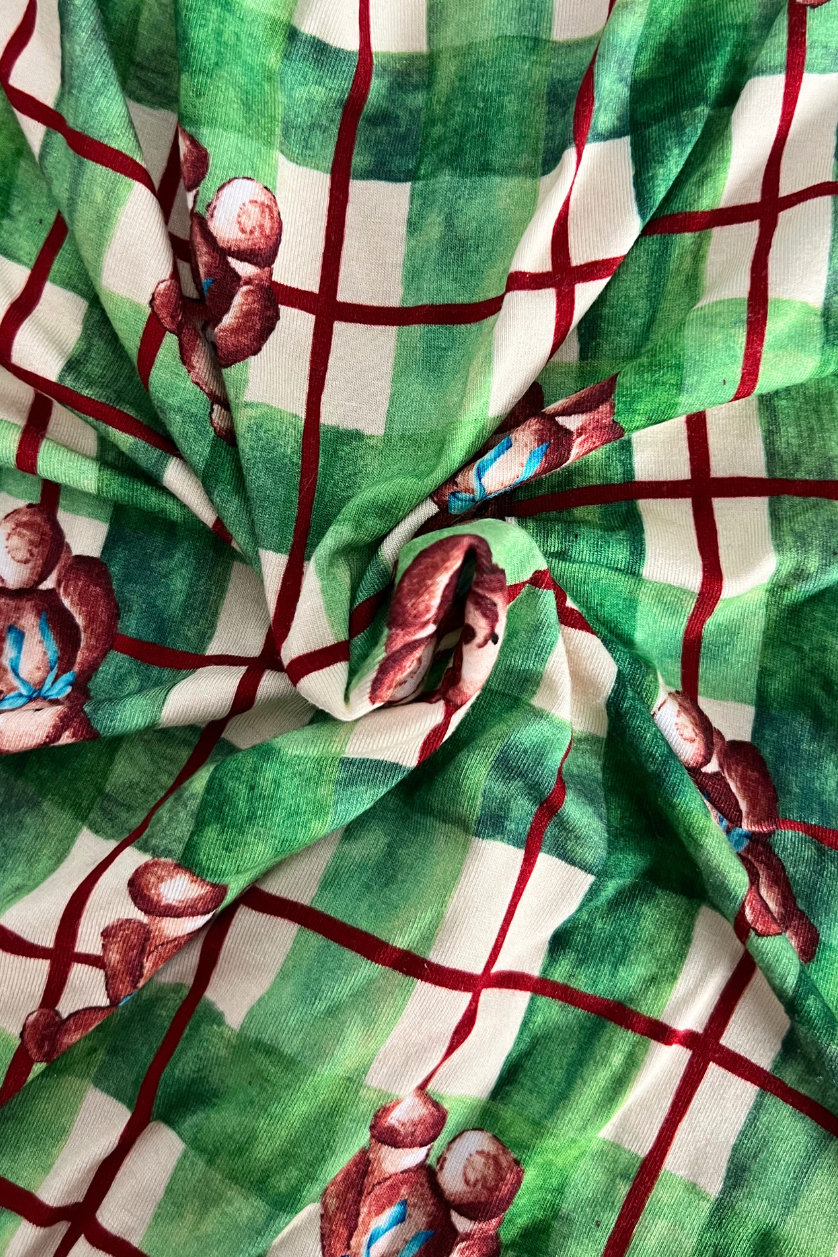 Zip Romper ✿ Teddy Tartan