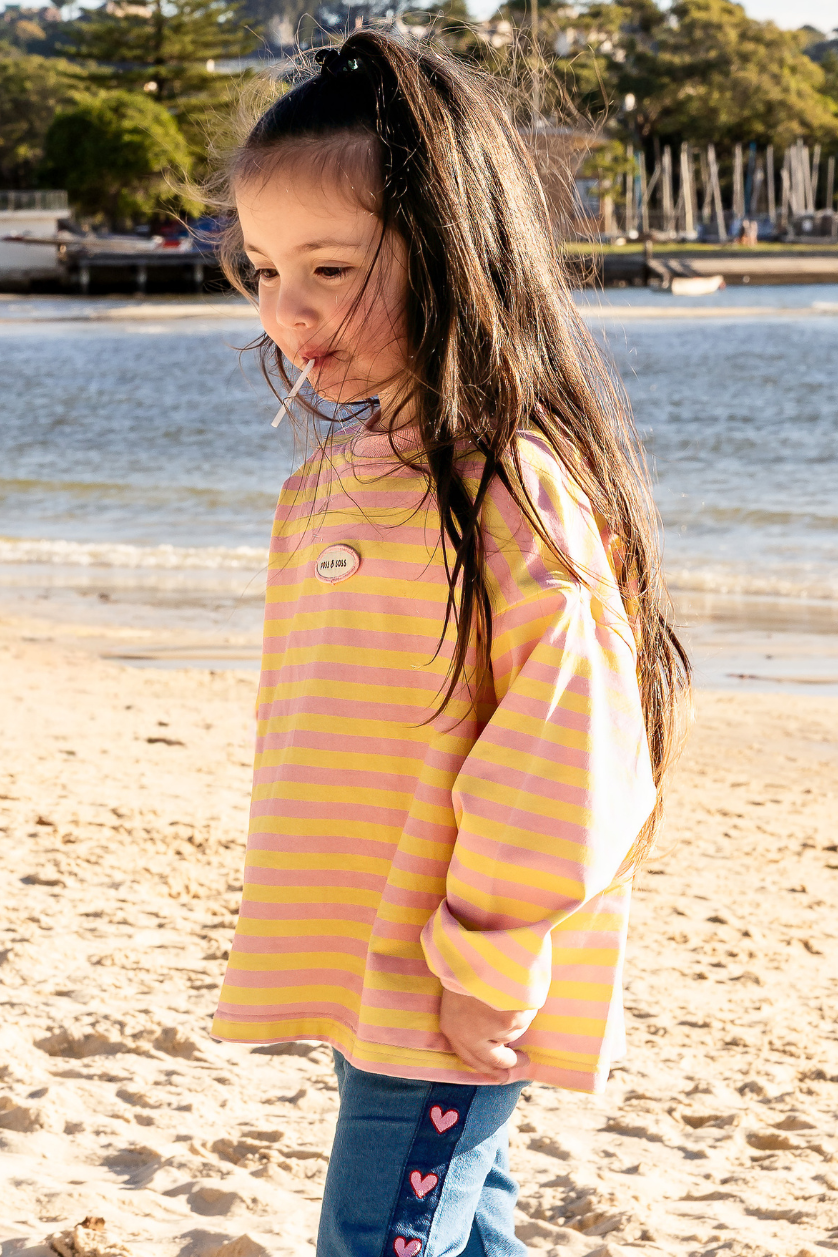 Stripe Long Sleeve Tee ✿ Pink Lemonade
