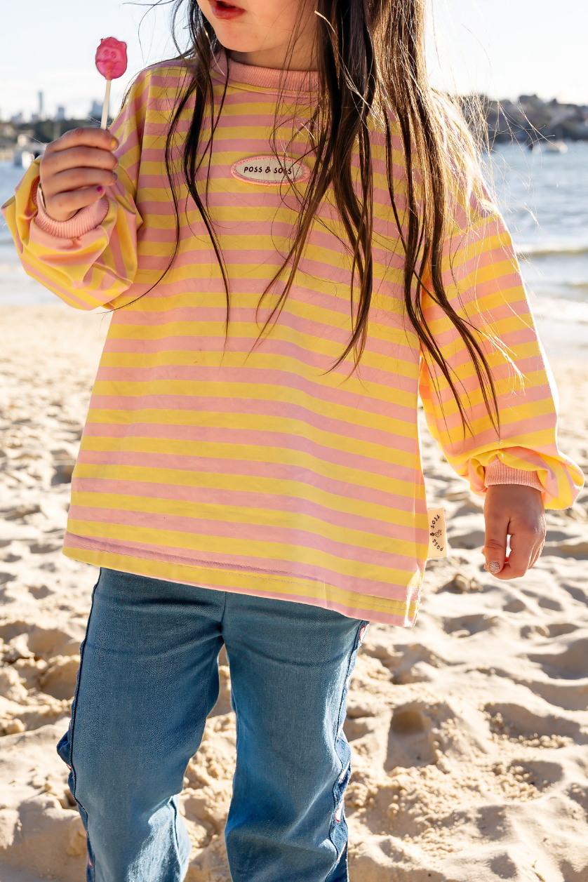 Stripe Long Sleeve Tee ✿ Pink Lemonade