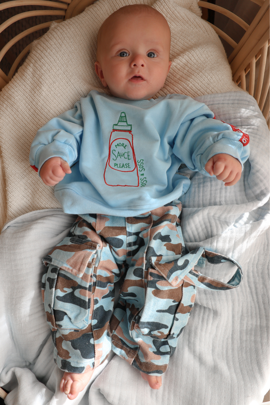 More Sauce Please Jumper ✿ Baby Blue