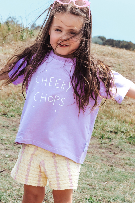 Cheeky Chops Tee ✿ Lavendar