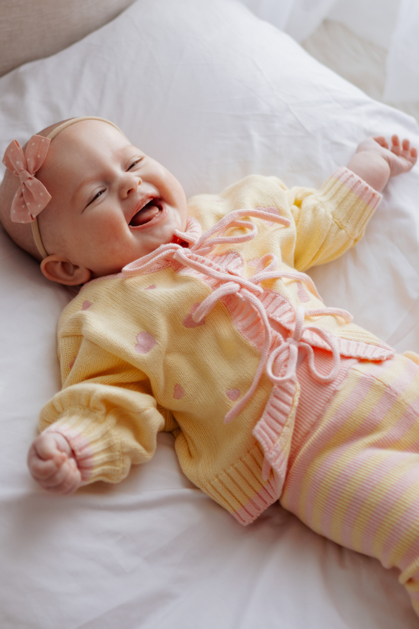 Heart Tie Up Cardigan ✿ Pink Lemonade - PRE ORDER