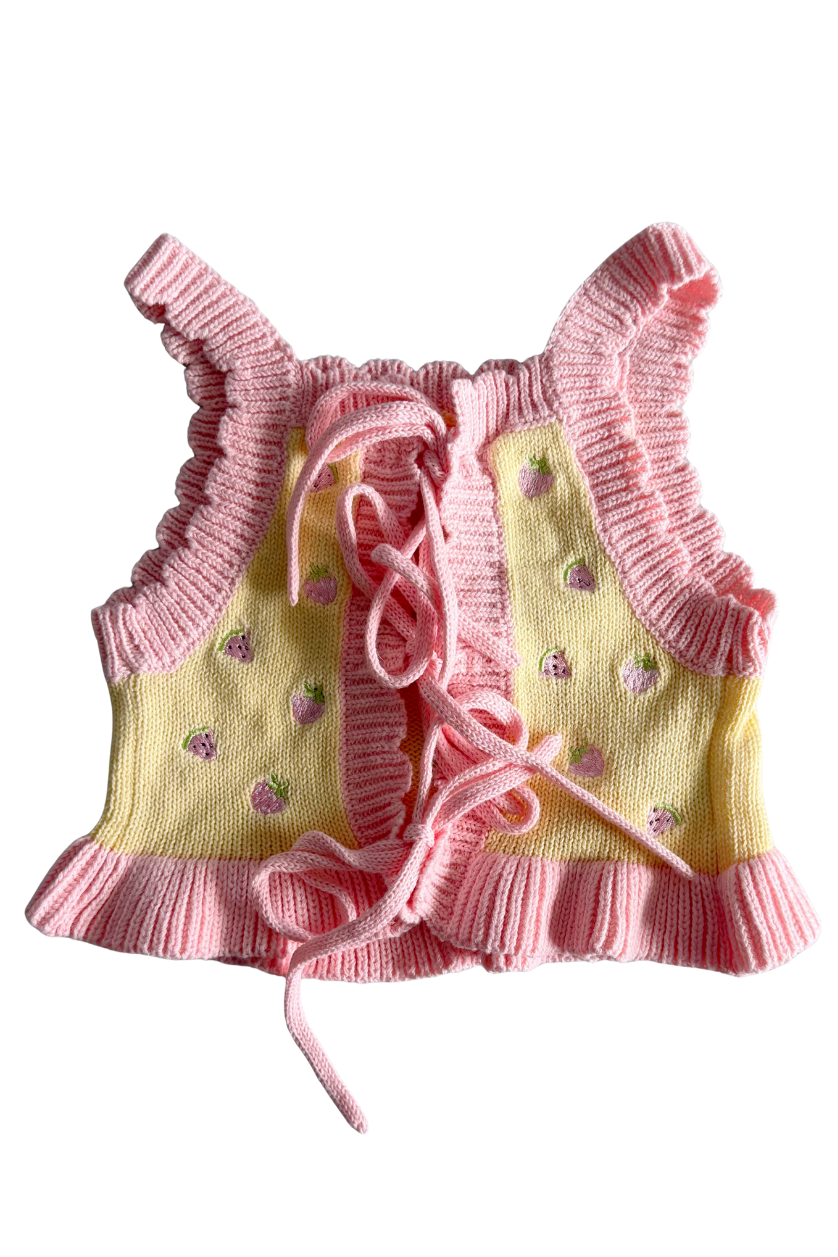 Tie Up Vest ✿ Pink Lemonade