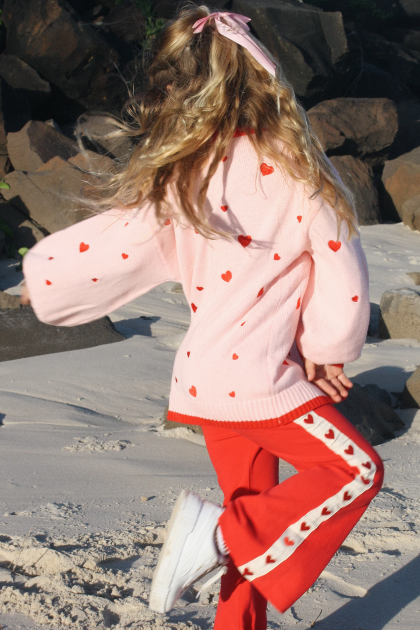 Heart Tie Up Cardigan ✿ Berry