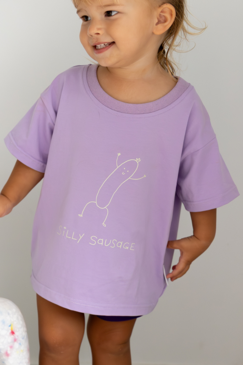 Silly Sausage Tee ✿ Lavender