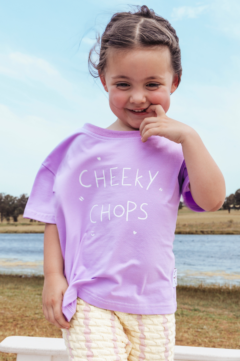 Cheeky Chops Tee ✿ Lavendar