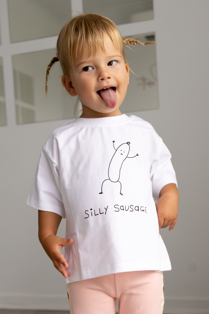Silly Sausage Tee ✿ Milk