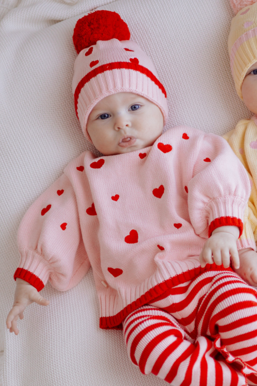 Heart Tie Up Cardigan ✿ Berry
