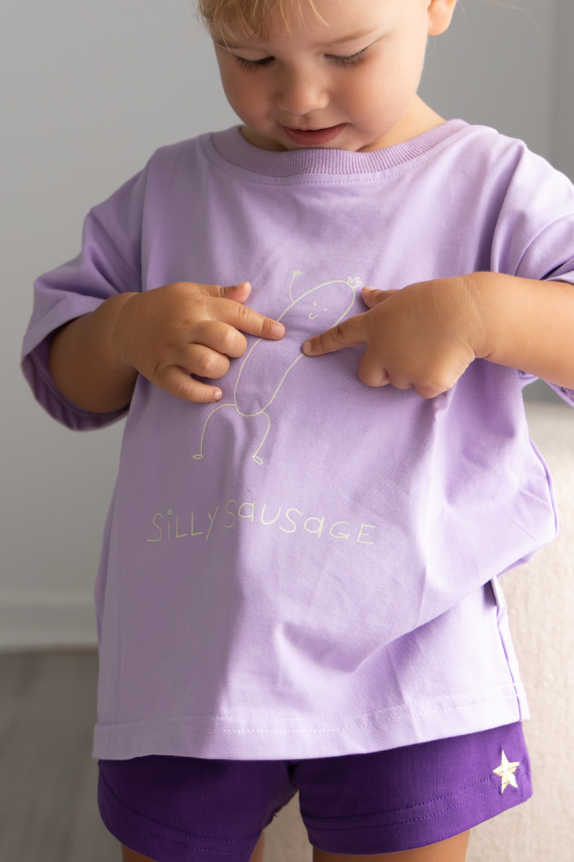 Silly Sausage Tee ✿ Lavender
