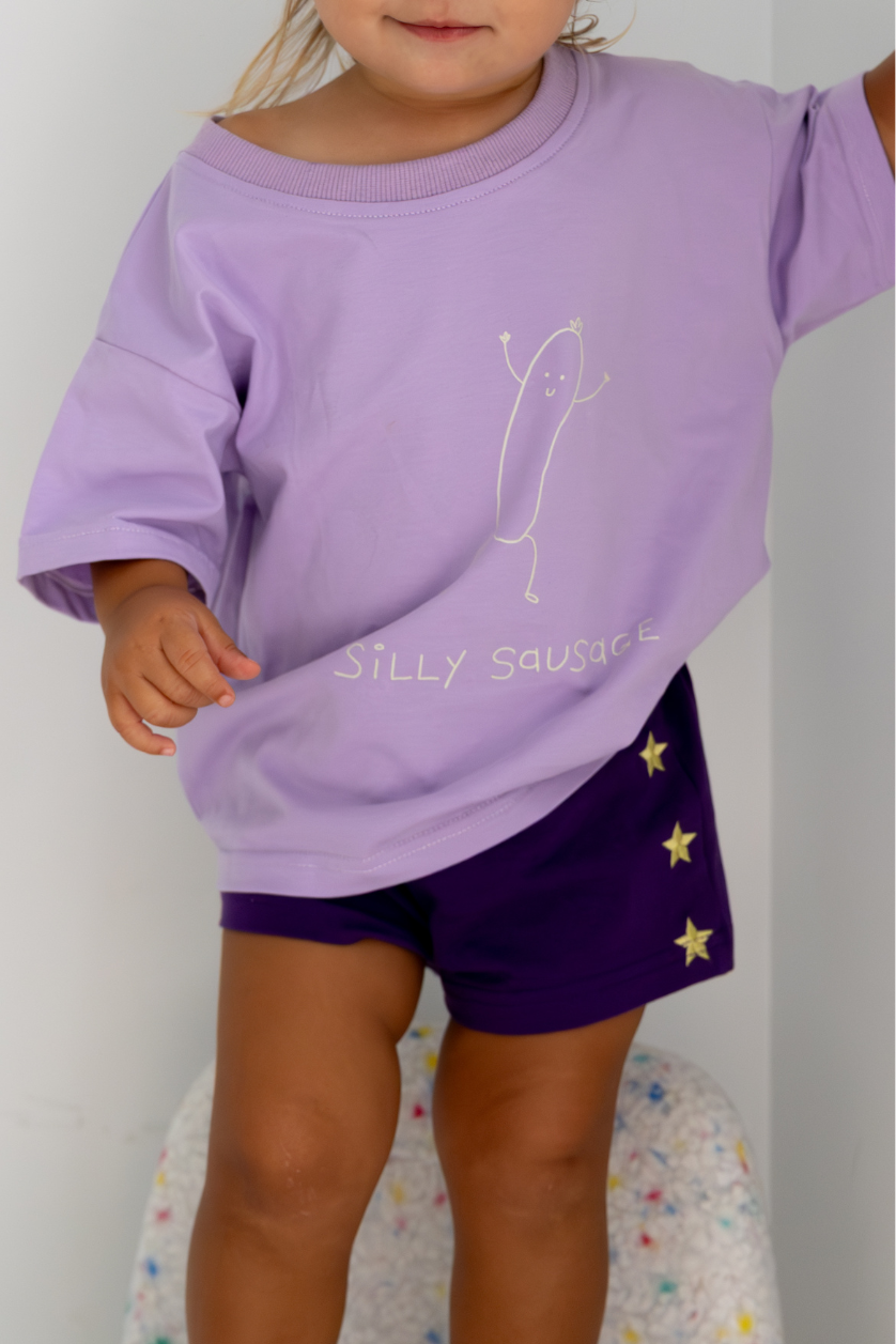 Silly Sausage Tee ✿ Lavender
