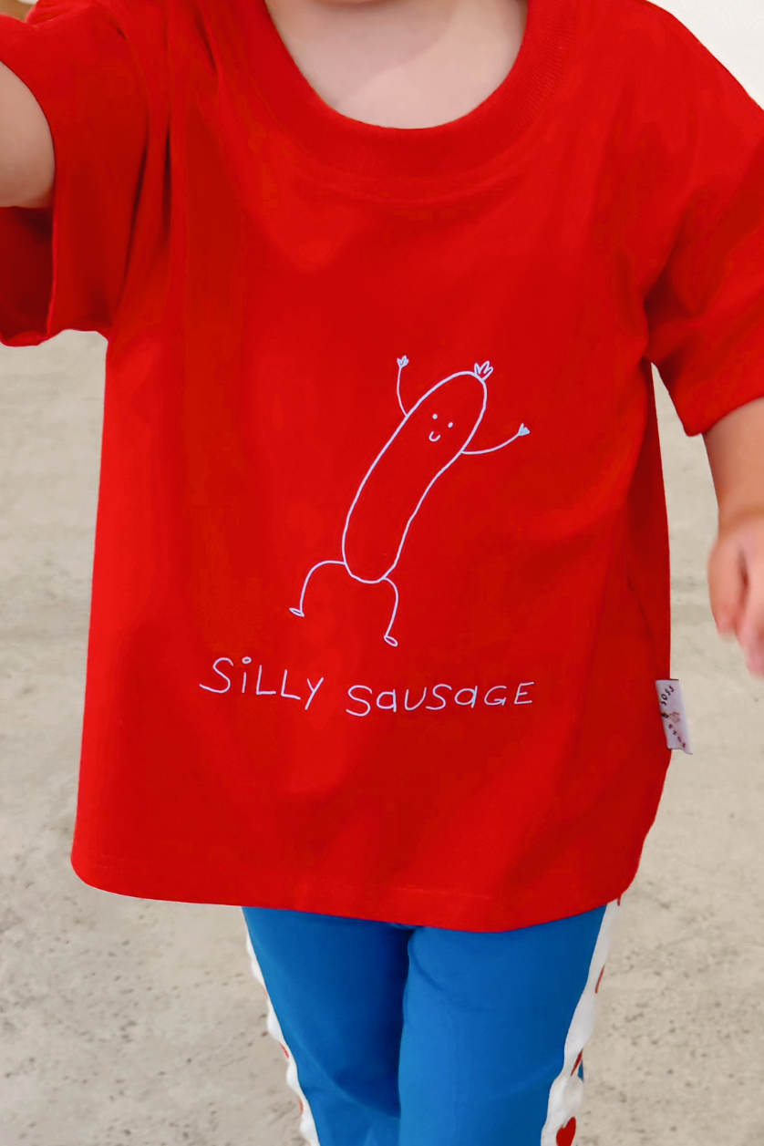 Silly Sausage Tee ✿ Fiery Red