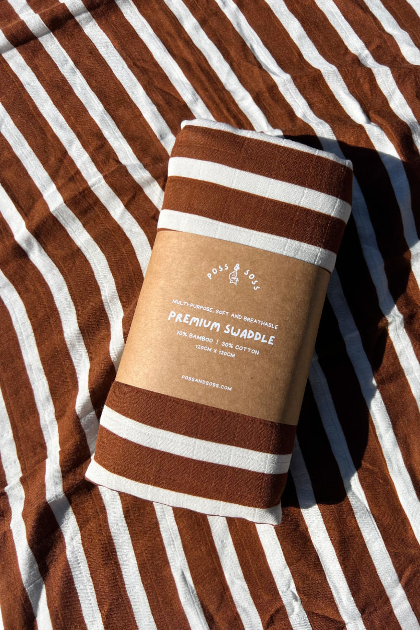 Swaddle ✿ Chocolate Stripe
