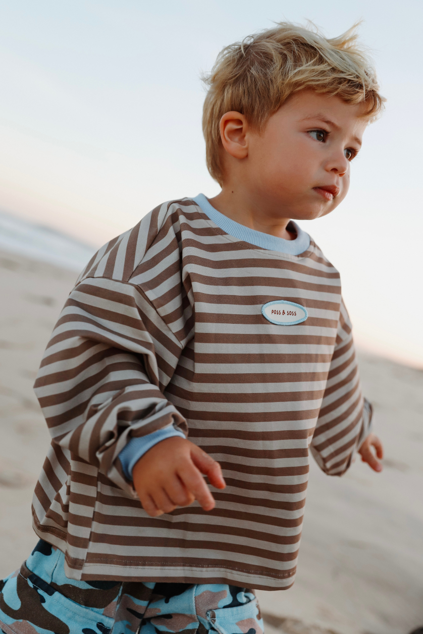 Stripe Long Sleeve Tee ✿ Stone
