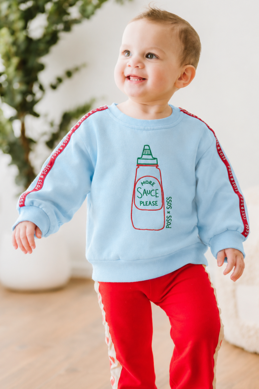More Sauce Please Jumper ✿ Baby Blue