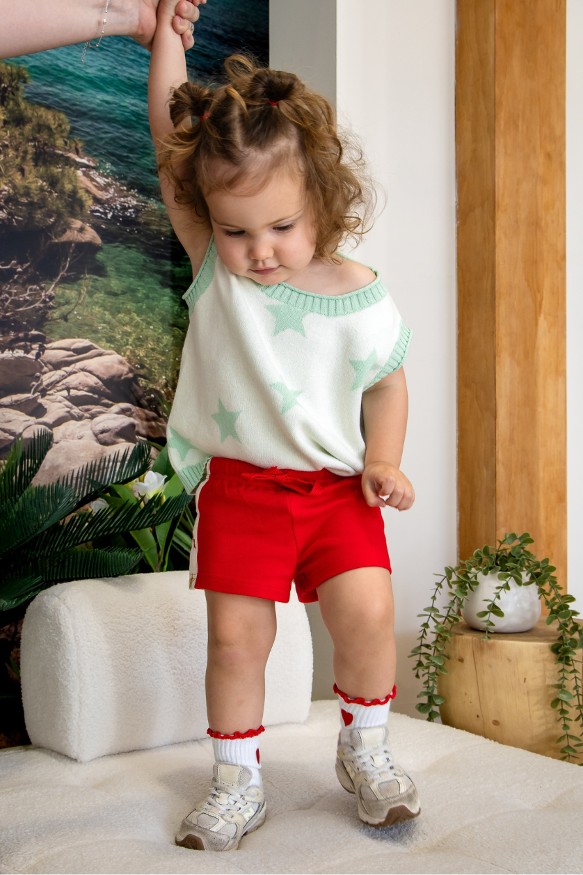 Star Shorts ✿ Fiery Red