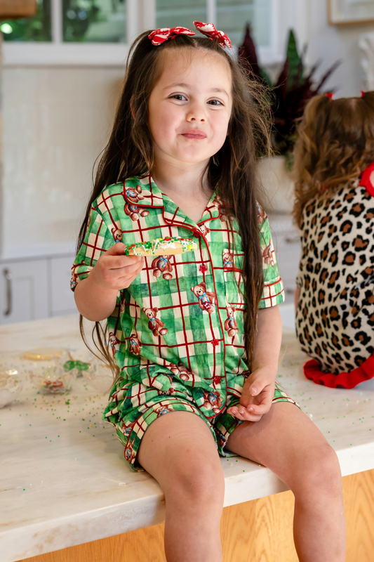 Short Pyjama Set ✿ Teddy Tartan