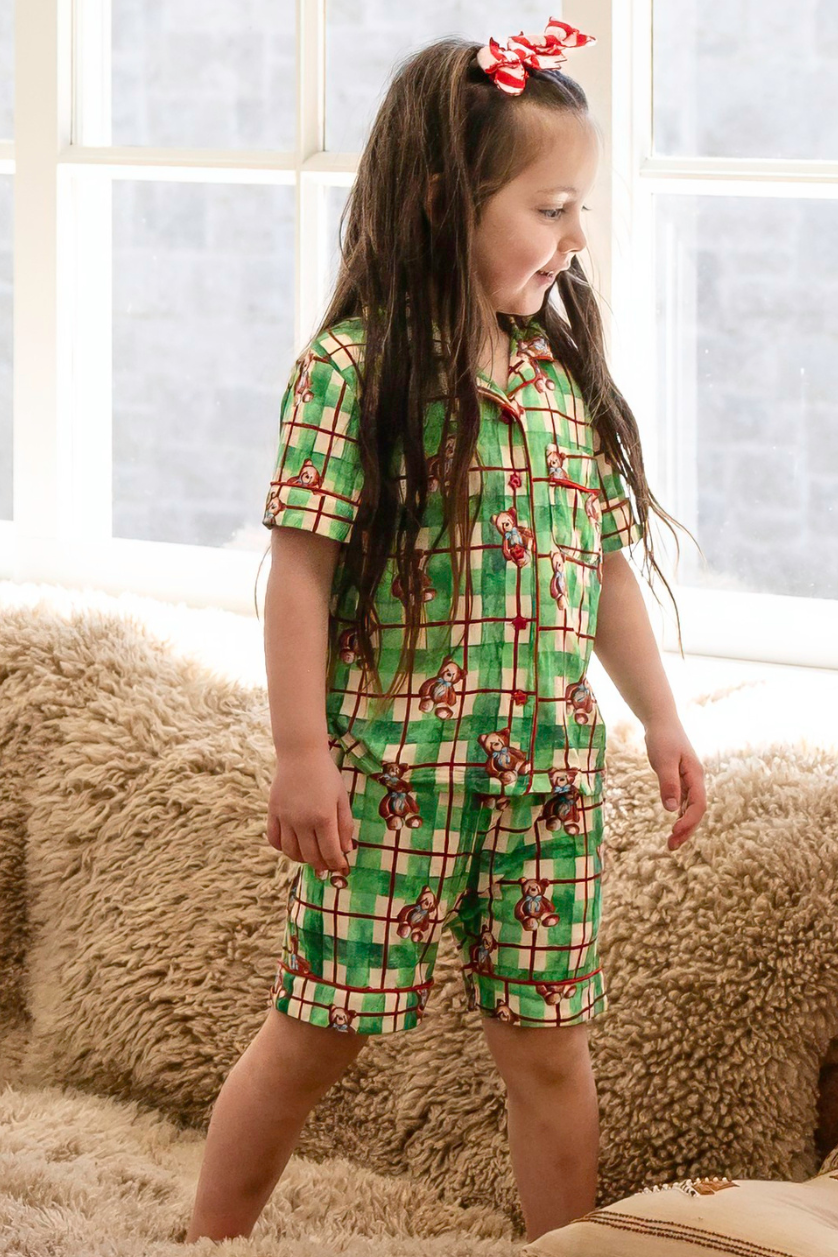 Short Pyjama Set ✿ Teddy Tartan