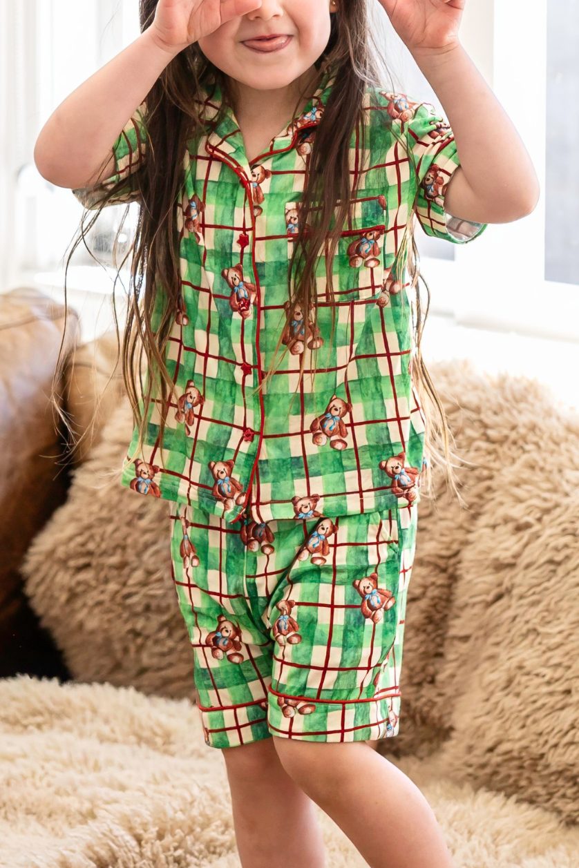 Short Pyjama Set ✿ Teddy Tartan