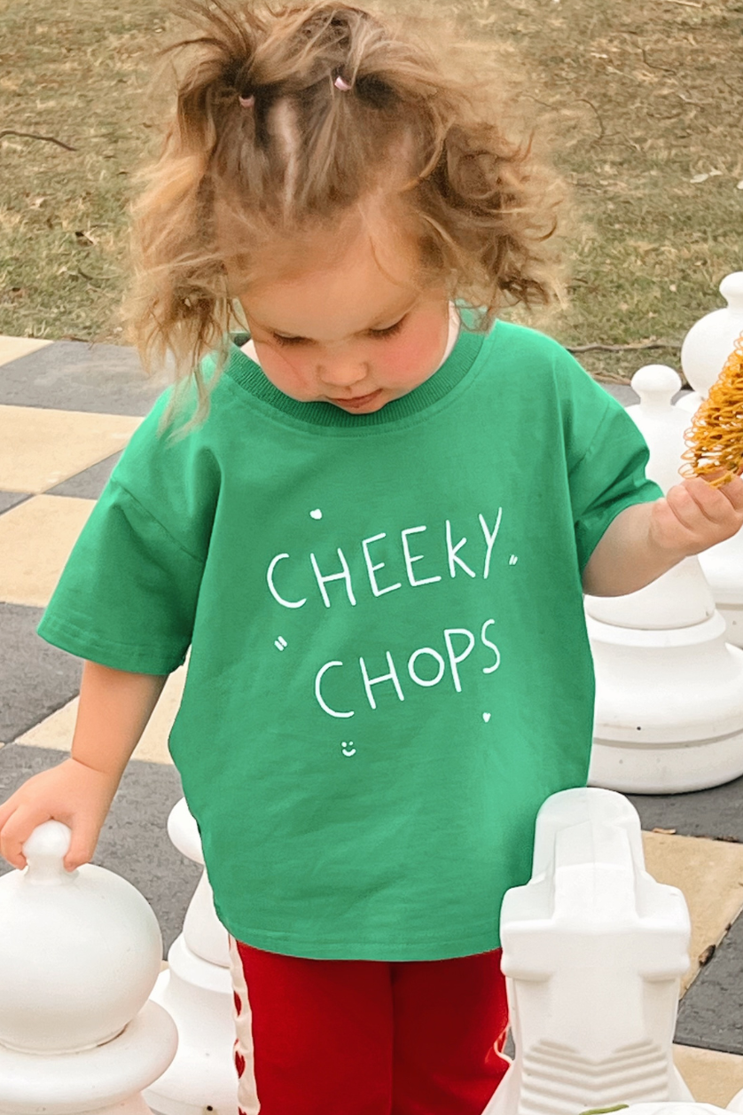 Cheeky Chops Tee ✿ Emerald Green