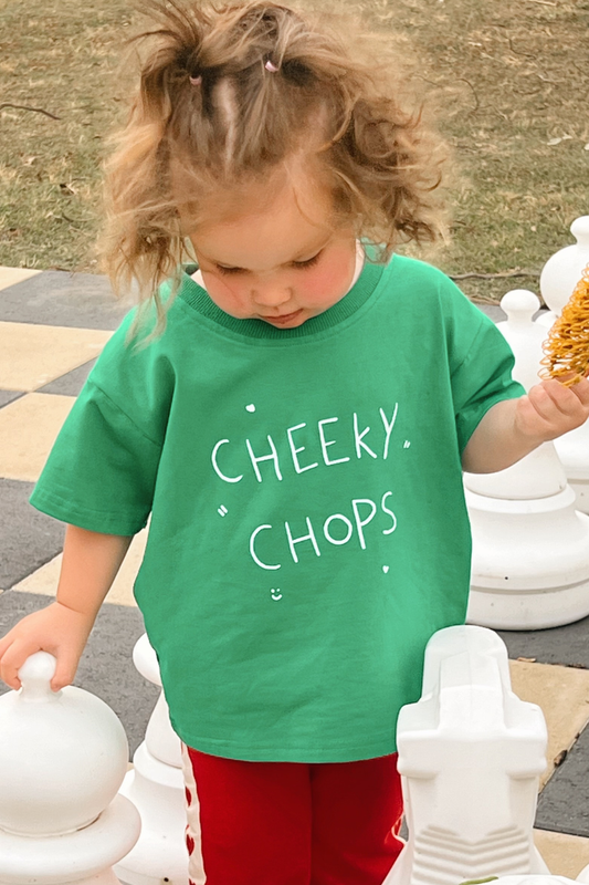 Cheeky Chops Tee ✿ Emerald Green