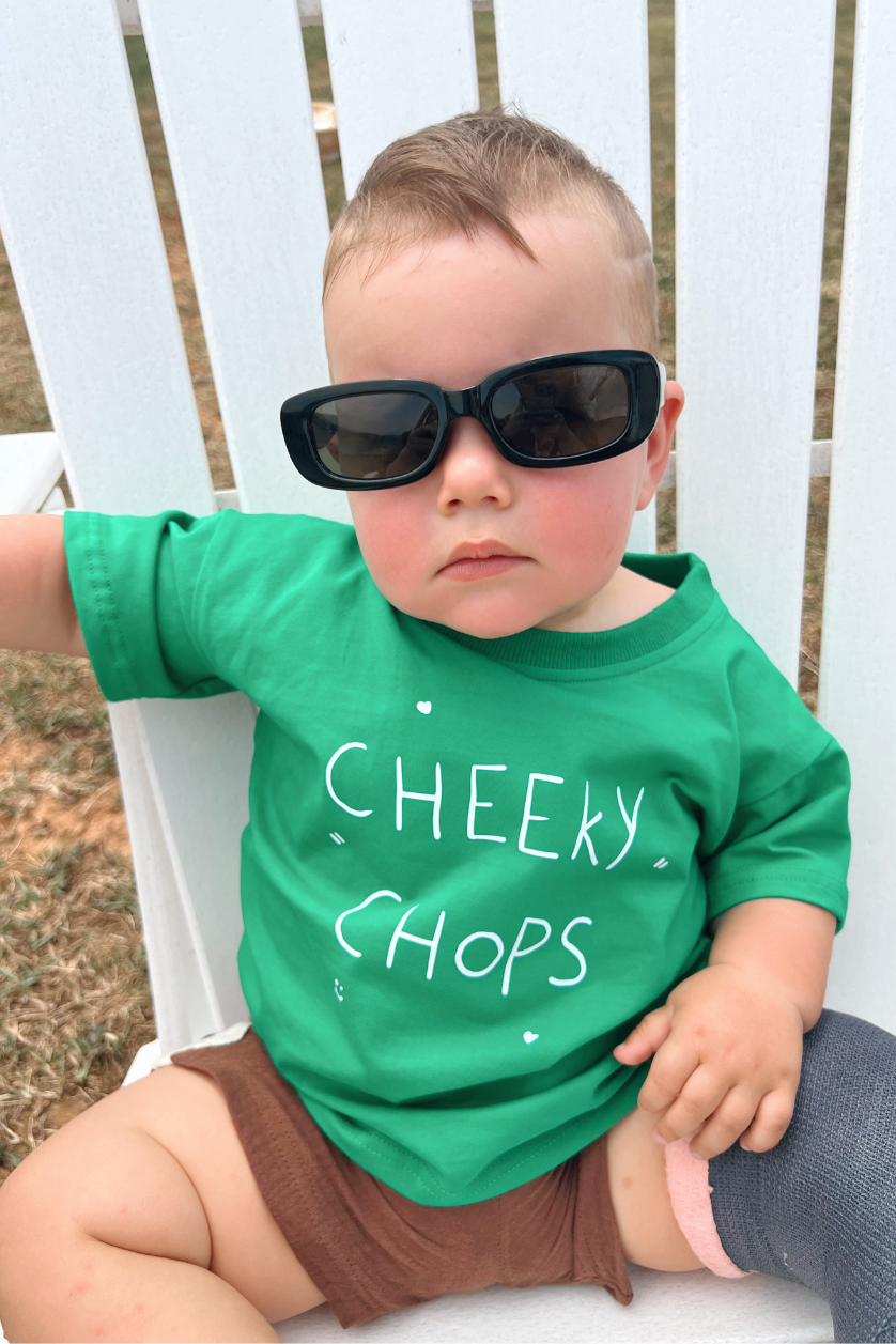 Cheeky Chops Tee ✿ Emerald Green