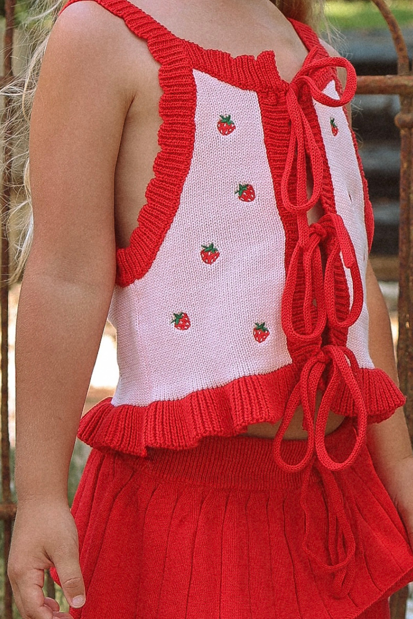 Tie Up Vest ✿ Strawberry Fields
