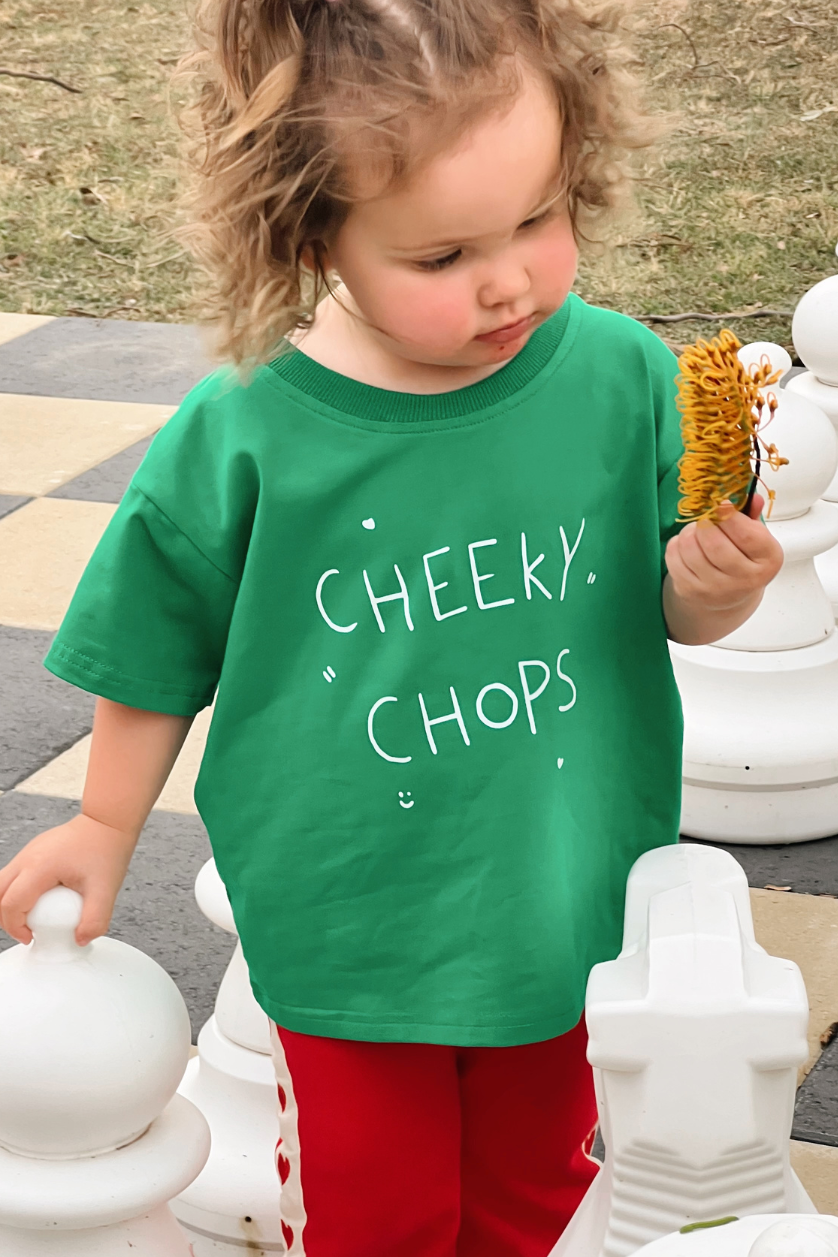Cheeky Chops Tee ✿ Emerald Green