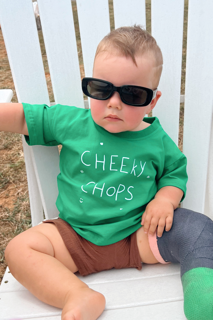 Cheeky Chops Tee ✿ Emerald Green