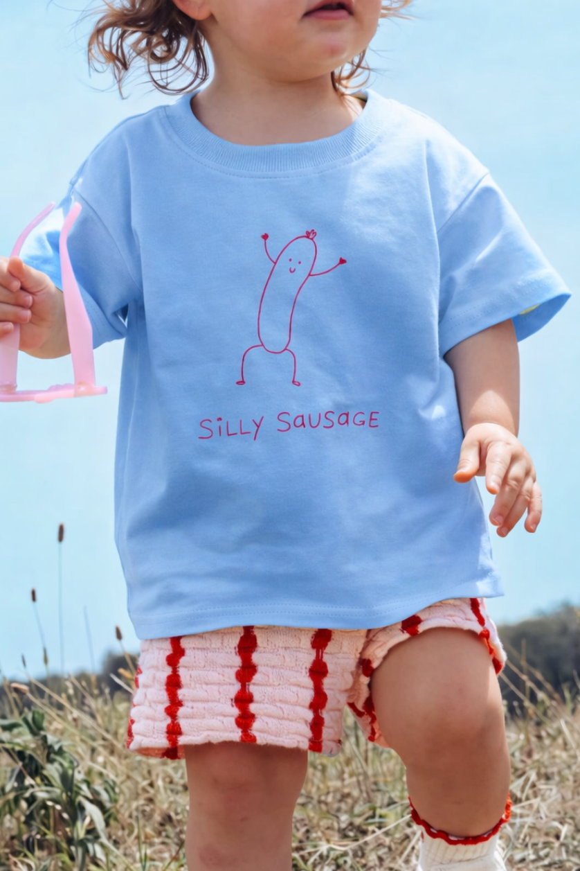 Silly Sausage Tee ✿ Sky Blue