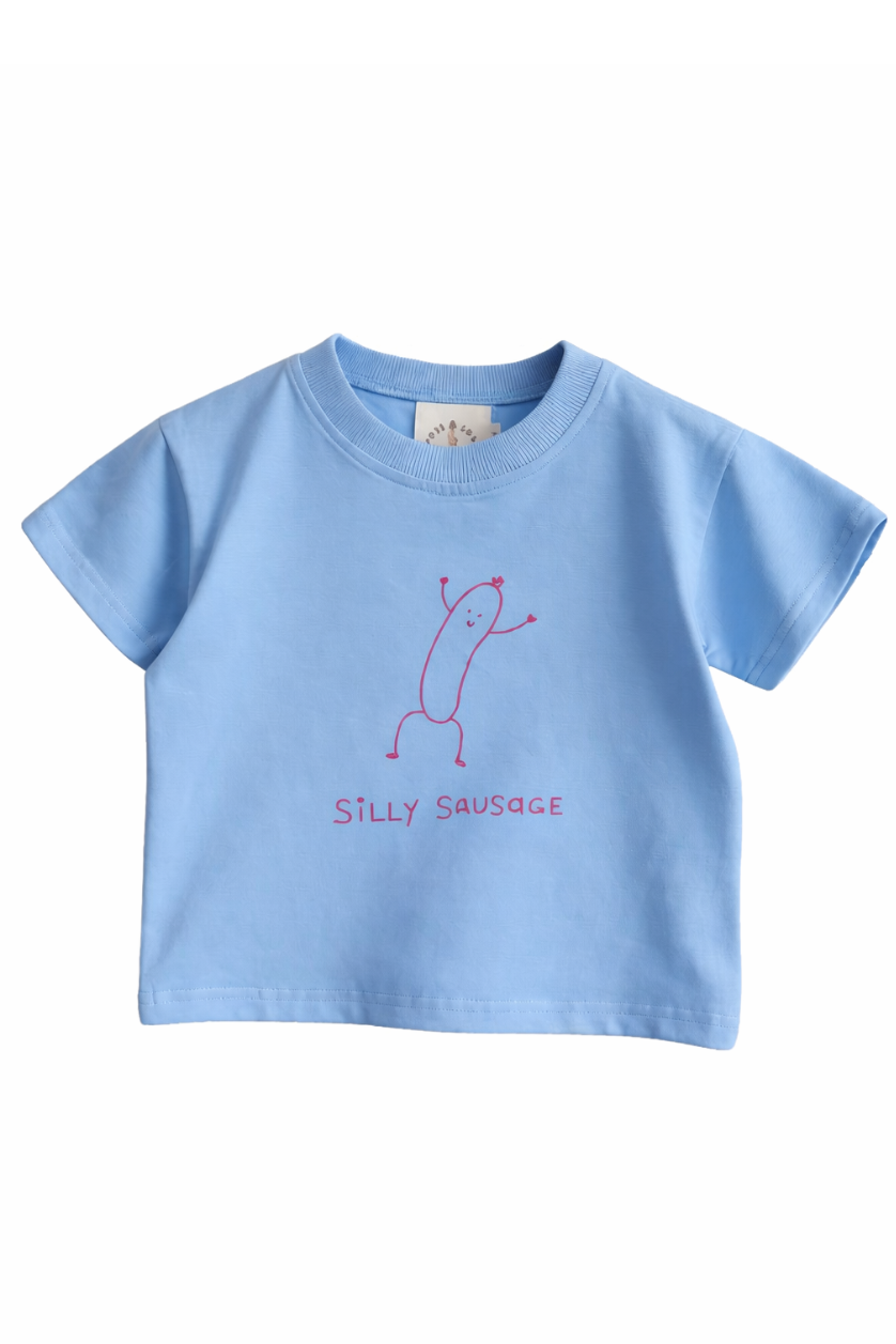 Silly Sausage Tee ✿ Sky Blue