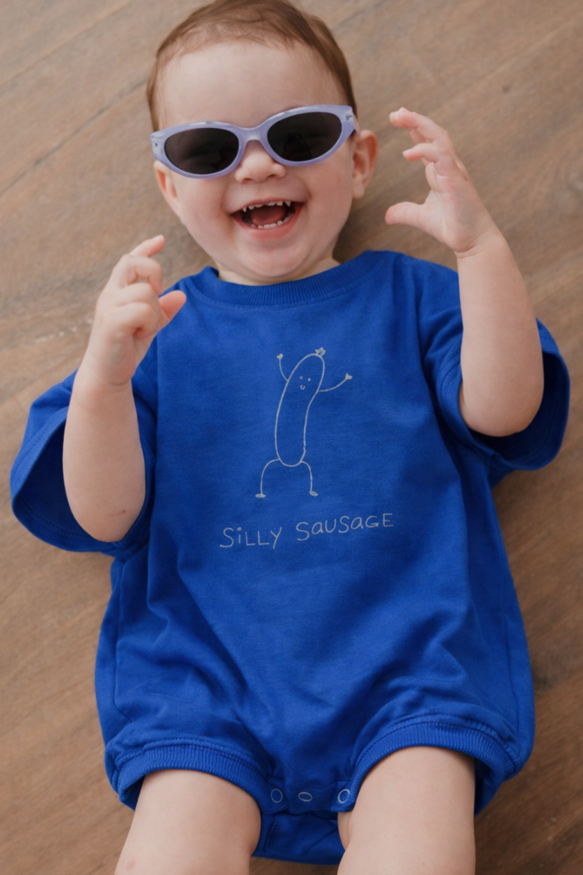 Silly Sausage Oversized Romper ✿ Cobalt