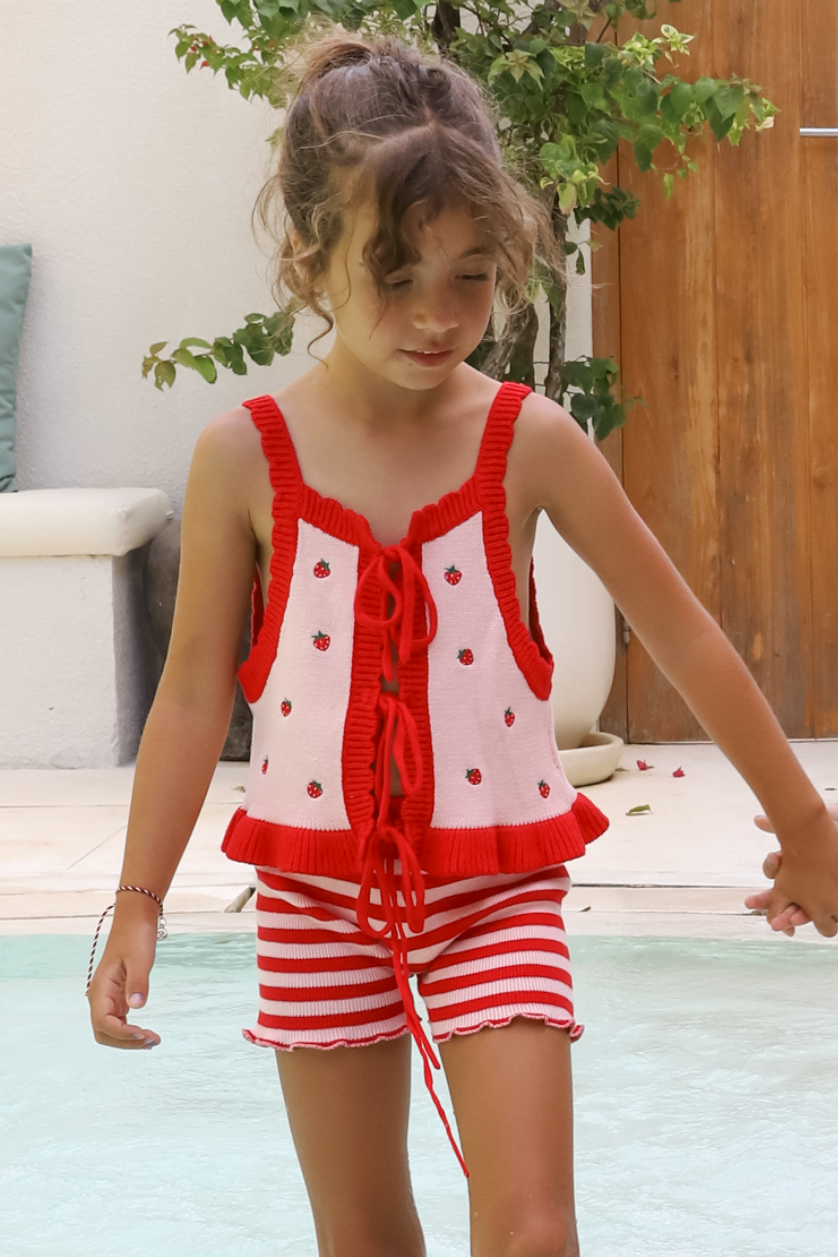 Tie Up Vest ✿ Strawberry Fields