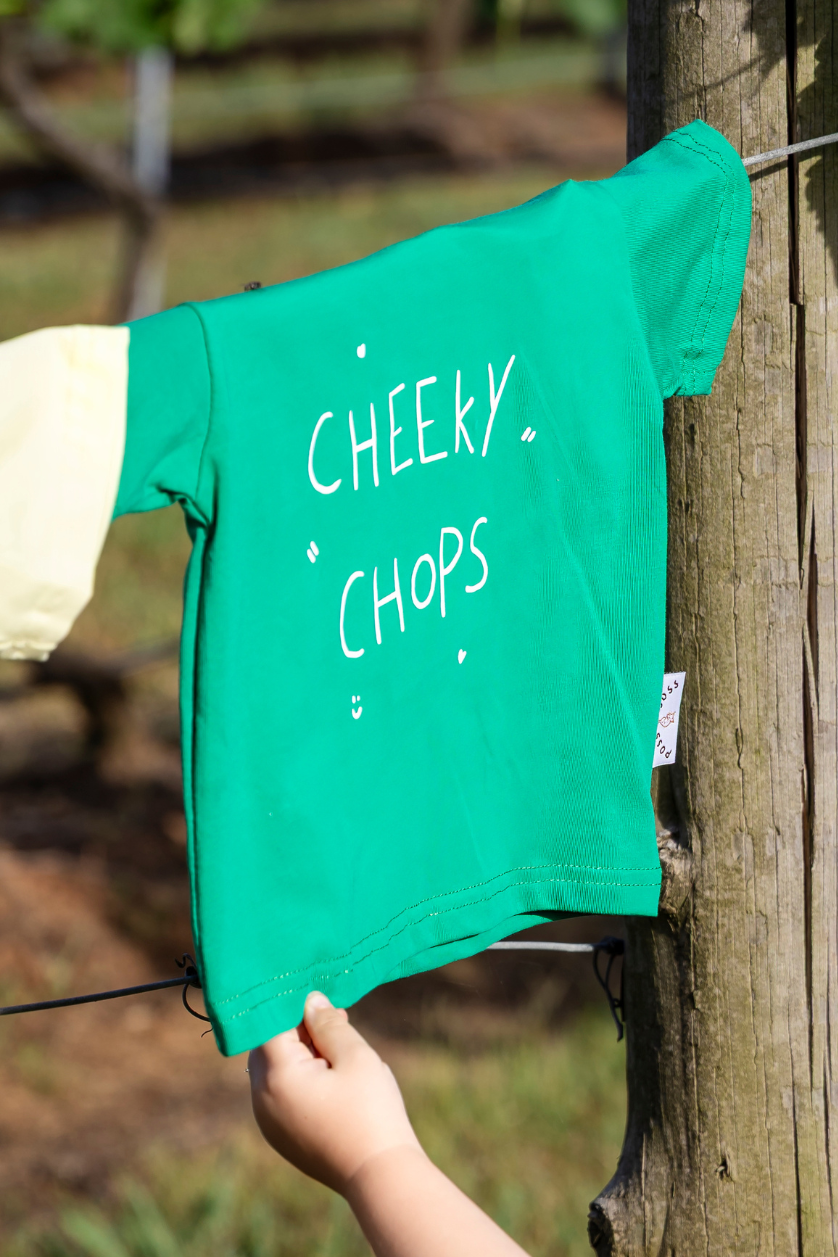 Cheeky Chops Tee ✿ Emerald Green