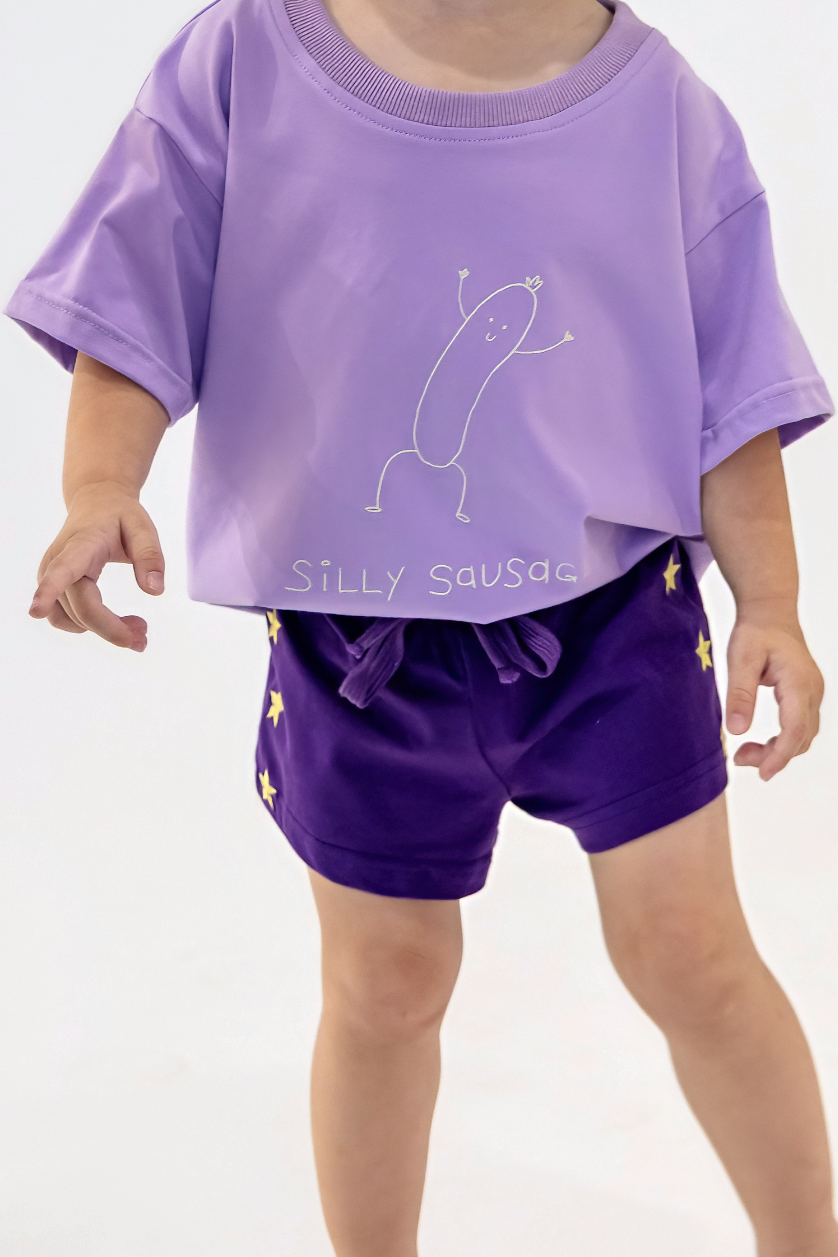 Silly Sausage Tee ✿ Lavender