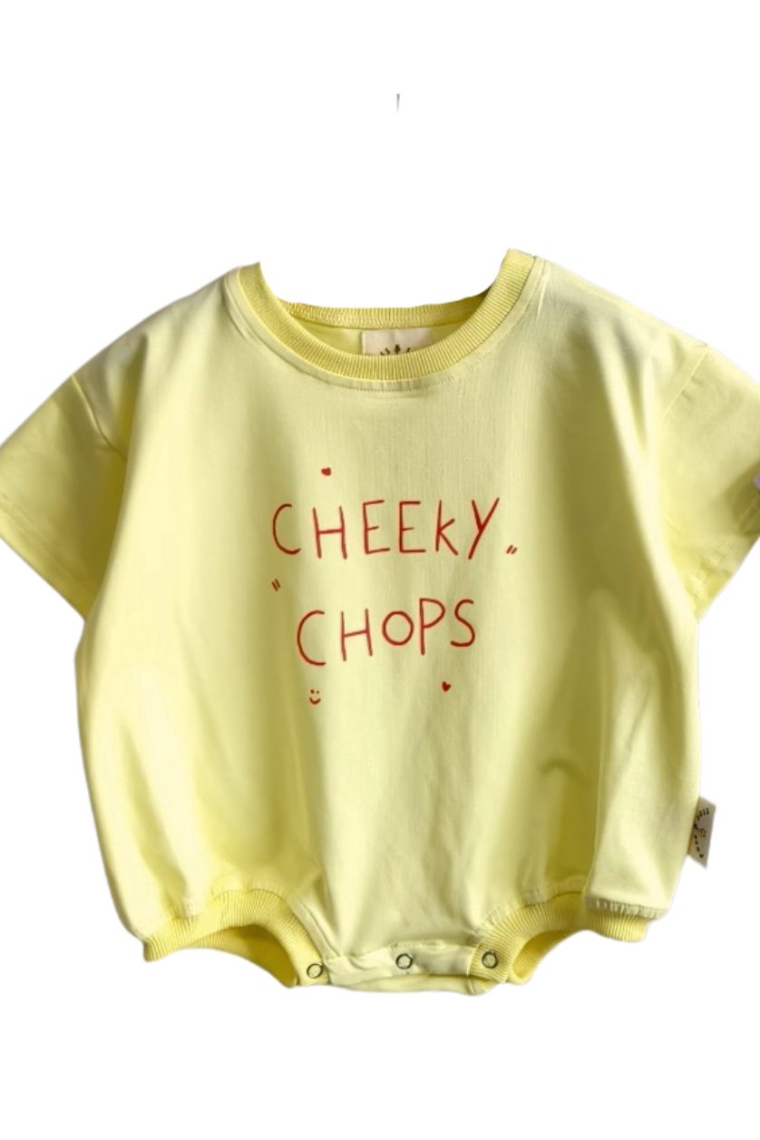 Cheeky Chops Oversized Romper ✿ Lemon
