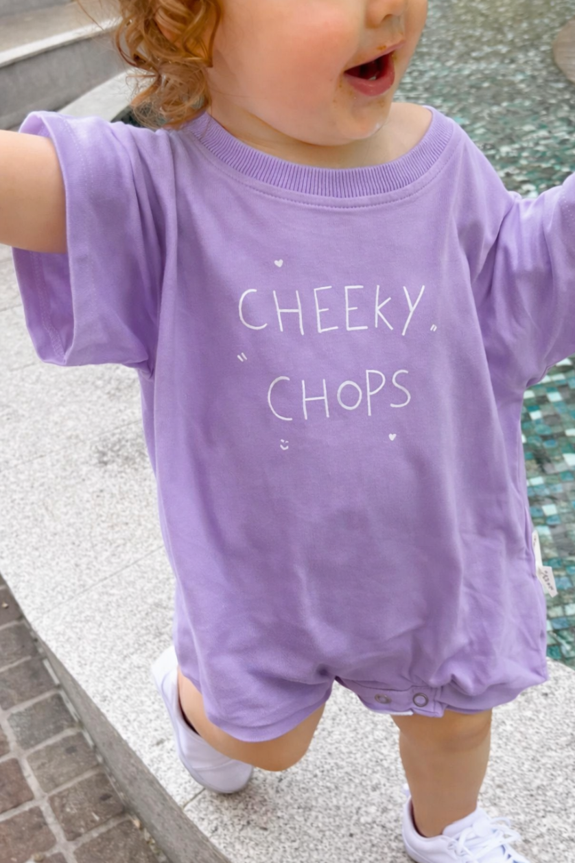 Cheeky Chops Oversized Romper ✿ Lavender