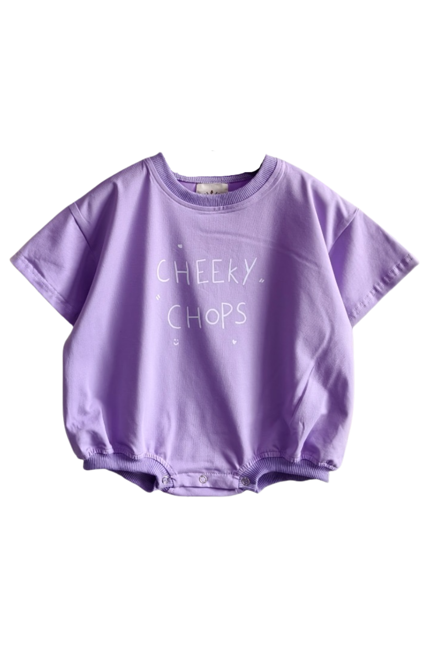 Cheeky Chops Oversized Romper ✿ Lavender
