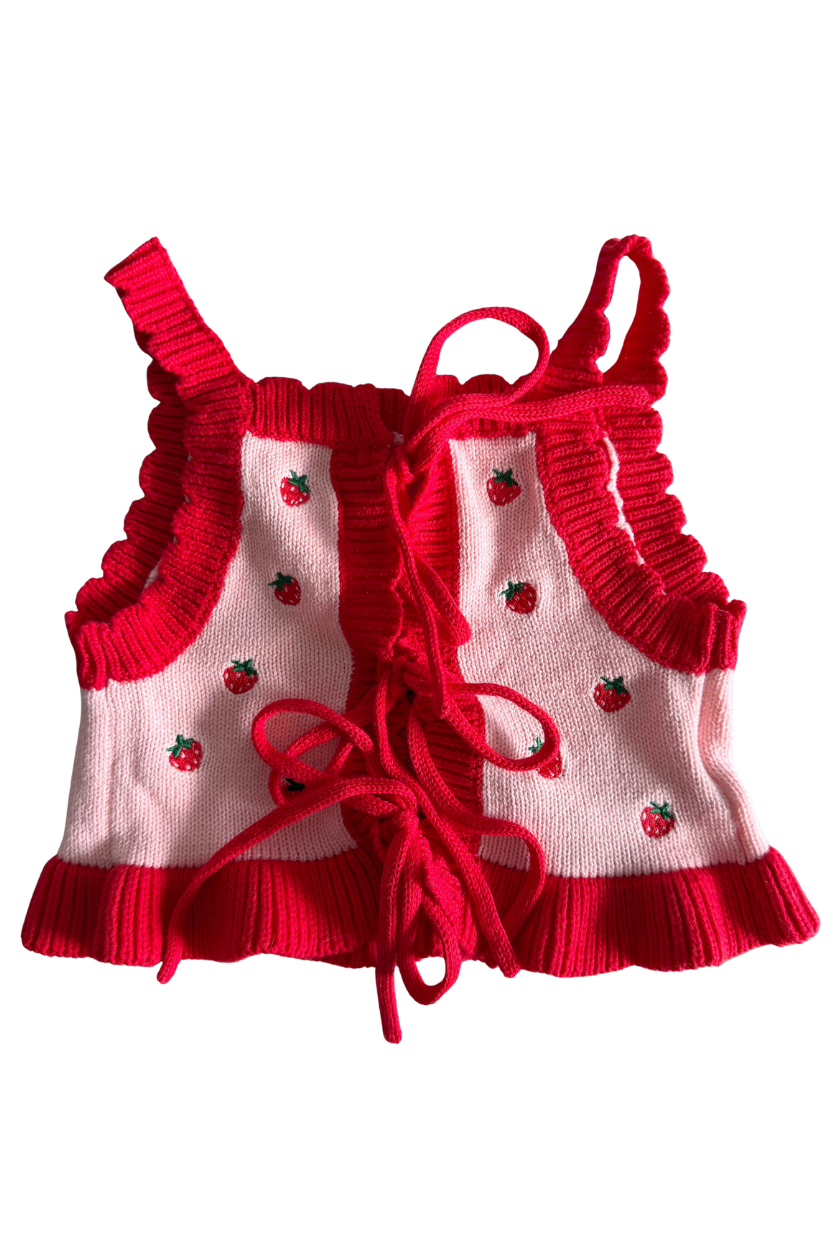 Tie Up Vest ✿ Strawberry Fields