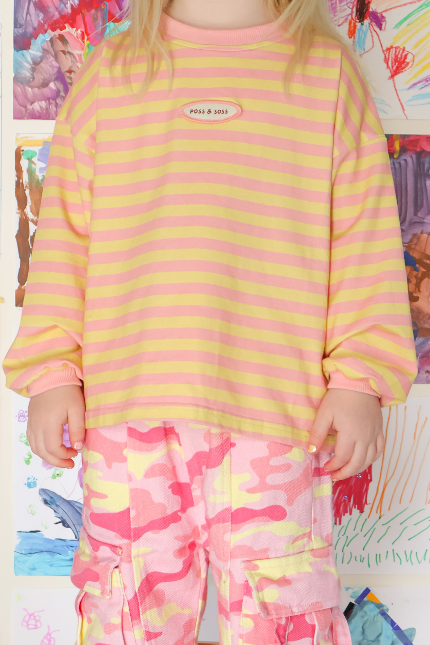 Stripe Long Sleeve Tee ✿ Pink Lemonade