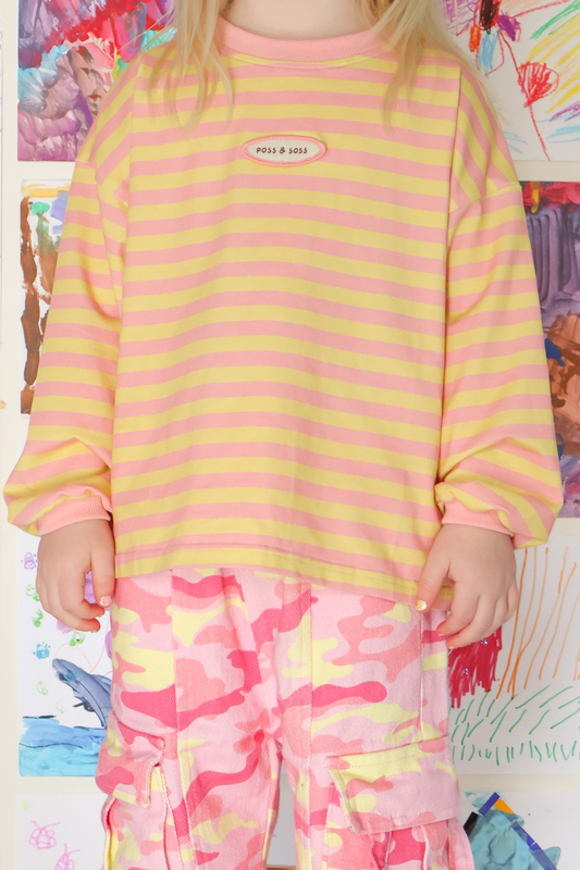 Stripe Long Sleeve Tee ✿ Pink Lemonade