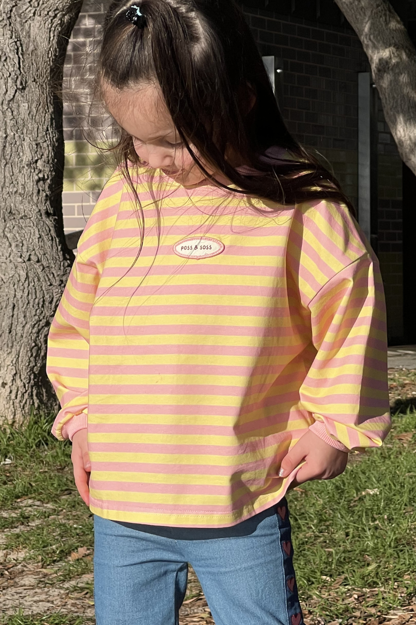 Stripe Long Sleeve Tee ✿ Pink Lemonade