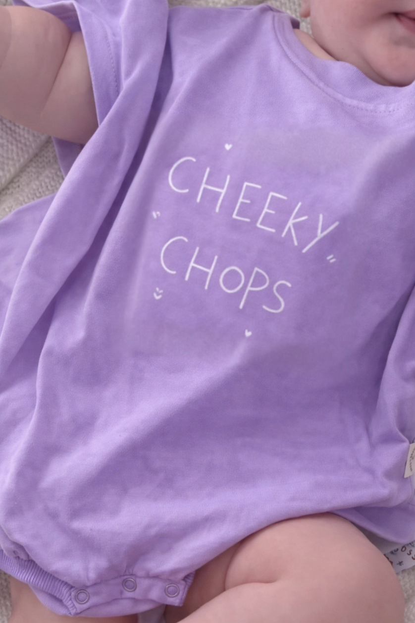 Cheeky Chops Oversized Romper ✿ Lavender